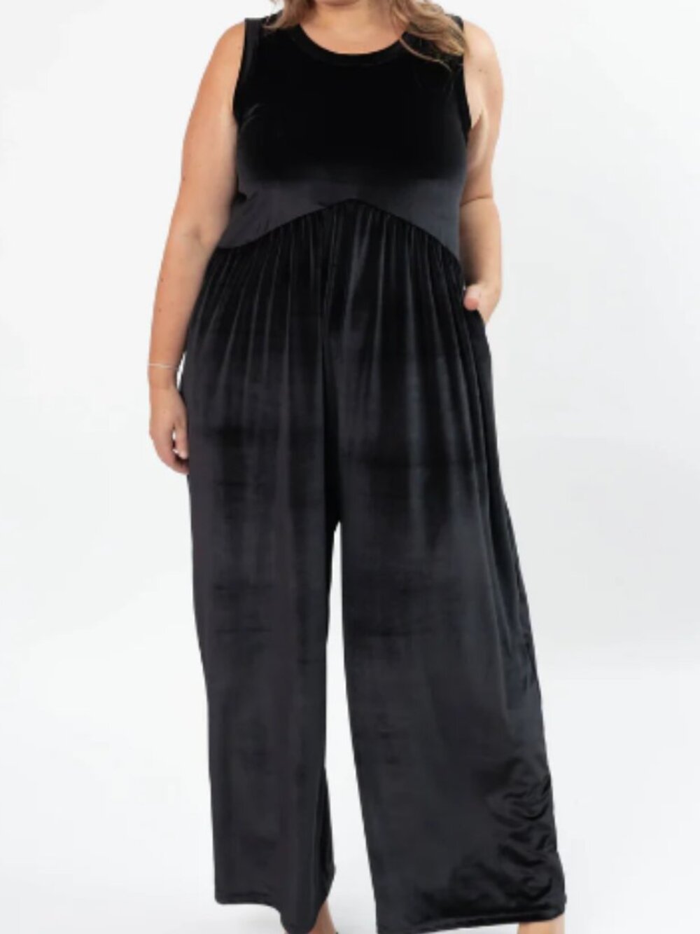 Smash + Tess Black Velvet Jumpsuit Romper